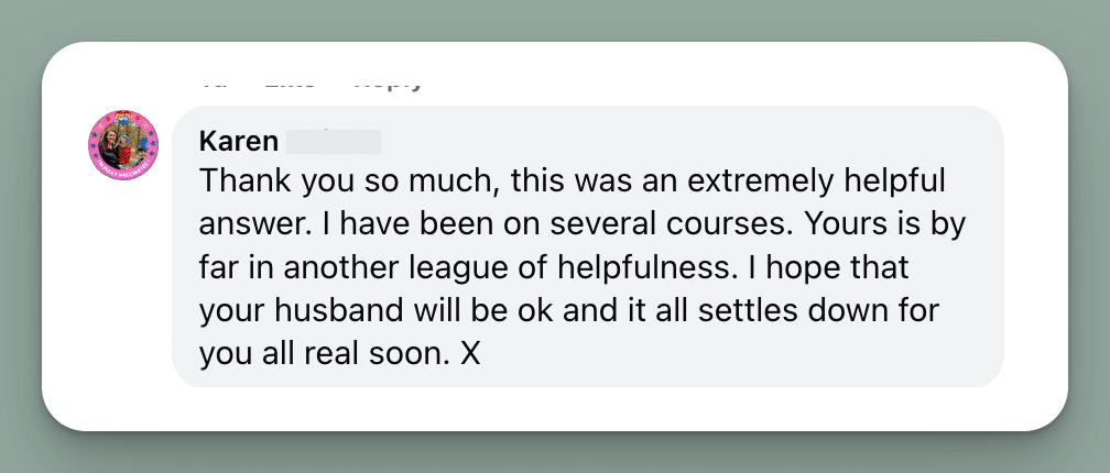Parent testimonial message