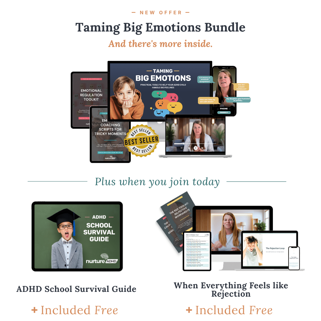 The Taming Big Emotions Bundle - Taming Big Emotions plus free School Survival Guide and RSD Toolkit